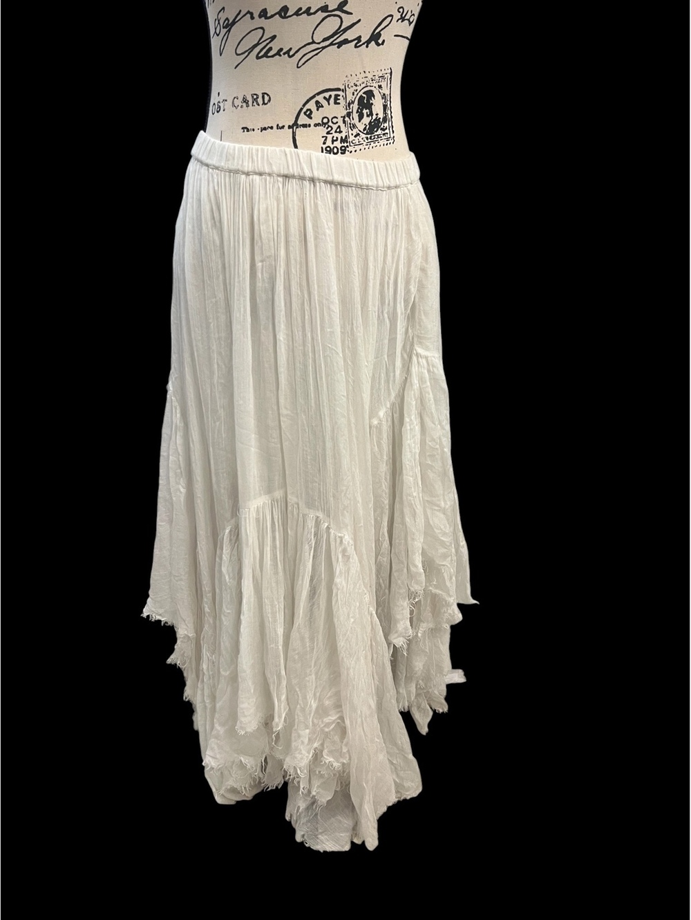 Free People FP One Clover Asymmetrical Maxi Skirt - White, Size S/P
